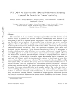 FORLAPS: An Innovative Data-Driven Reinforcement Learning Approach for Prescriptive Process Monitoring