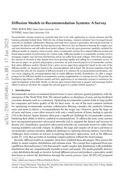 Diffusion Models in Recommendation Systems: A Survey