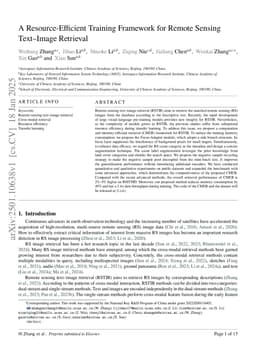 A Resource-Efficient Training Framework for Remote Sensing Text--Image Retrieval