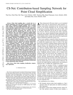 CS-Net:Contribution-based Sampling Network for Point Cloud Simplification