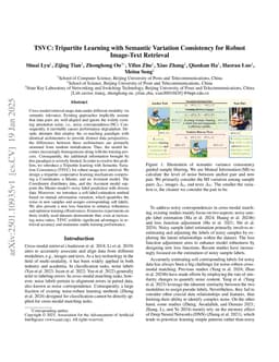 TSVC:Tripartite Learning with Semantic Variation Consistency for Robust Image-Text Retrieval