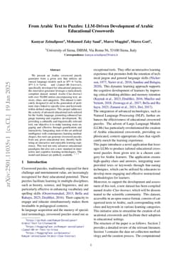 From Arabic Text to Puzzles: LLM-Driven Development of Arabic Educational Crosswords