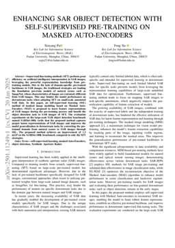Enhancing SAR Object Detection with Self-Supervised Pre-training on Masked Auto-Encoders