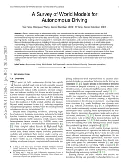 A Survey of World Models for Autonomous Driving