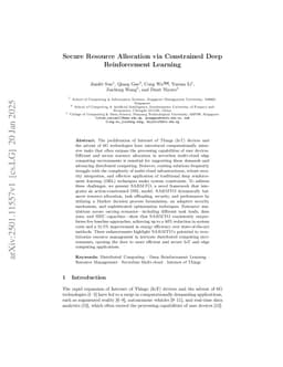 Secure Resource Allocation via Constrained Deep Reinforcement Learning