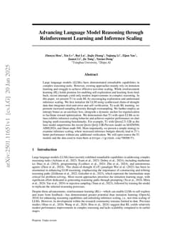 Advancing Language Model Reasoning through Reinforcement Learning and Inference Scaling