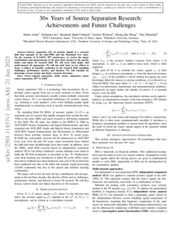 30+ Years of Source Separation Research: Achievements and Future Challenges