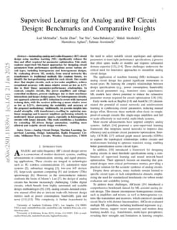 Supervised Learning for Analog and RF Circuit Design: Benchmarks and Comparative Insights
