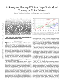 A Survey on Memory-Efficient Large-Scale Model Training in AI for Science