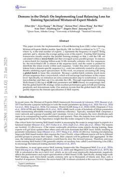 Demons in the Detail: On Implementing Load Balancing Loss for Training Specialized Mixture-of-Expert Models