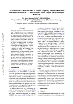 LuxVeri at GenAI Detection Task 1: Inverse Perplexity Weighted Ensemble for Robust Detection of AI-Generated Text across English and Multilingual Contexts