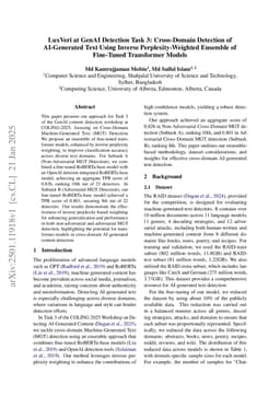 LuxVeri at GenAI Detection Task 3: Cross-Domain Detection of AI-Generated Text Using Inverse Perplexity-Weighted Ensemble of Fine-Tuned Transformer Models