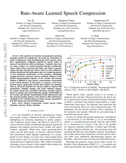 Rate-Aware Learned Speech Compression