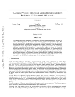 GSVC: Efficient Video Representation and Compression Through 2D Gaussian Splatting