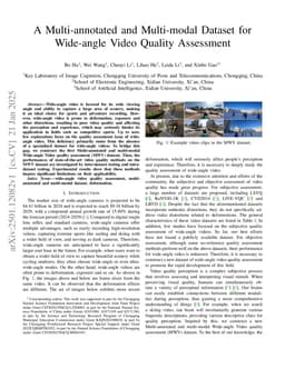 A Multi-annotated and Multi-modal Dataset for Wide-angle Video Quality Assessment
