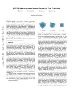 ENTIRE: Learning-based Volume Rendering Time Prediction