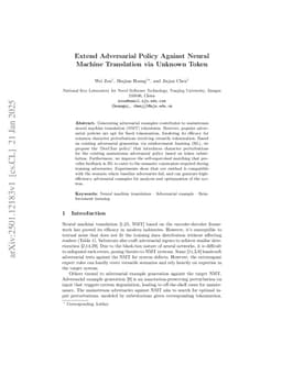 Extend Adversarial Policy Against Neural Machine Translation via Unknown Token