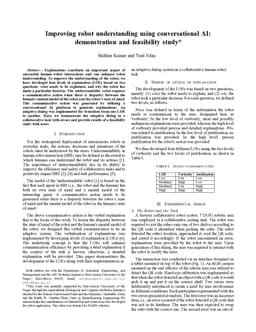 Improving robot understanding using conversational AI: demonstration and feasibility study