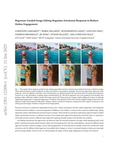 Regressor-Guided Image Editing Regulates Emotional Response to Reduce Online Engagement