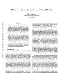 Diffusion-aware Censored Gaussian Processes for Demand Modelling