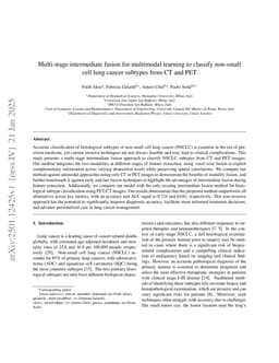 Multi-stage intermediate fusion for multimodal learning to classify non-small cell lung cancer subtypes from CT and PET