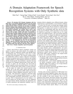 A Domain Adaptation Framework for Speech Recognition Systems with Only Synthetic data