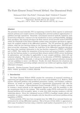 The Finite Element Neural Network Method: One Dimensional Study