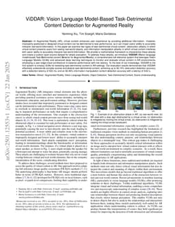 ViDDAR: Vision Language Model-Based Task-Detrimental Content Detection for Augmented Reality