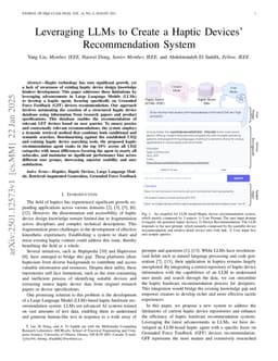 Leveraging LLMs to Create a Haptic Devices' Recommendation System