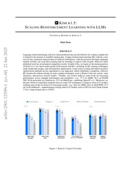 Kimi k1.5: Scaling Reinforcement Learning with LLMs
