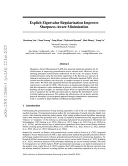 Explicit Eigenvalue Regularization Improves Sharpness-Aware Minimization