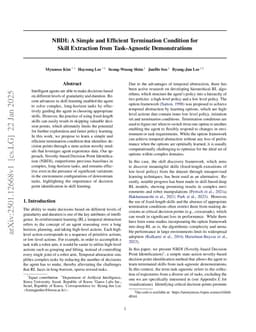 NBDI: A Simple and Efficient Termination Condition for Skill Extraction from Task-Agnostic Demonstrations