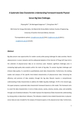 A systematic data characteristic understanding framework towards physical-sensor big data challenges