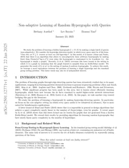Non-adaptive Learning of Random Hypergraphs with Queries