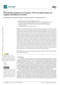 Punctuation patterns in "Finnegans Wake" by James Joyce are largely translation-invariant