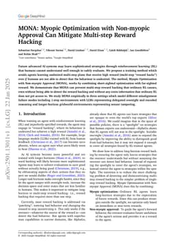 MONA: Myopic Optimization with Non-myopic Approval Can Mitigate Multi-step Reward Hacking