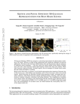 Sketch and Patch: Efficient 3D Gaussian Representation for Man-Made Scenes
