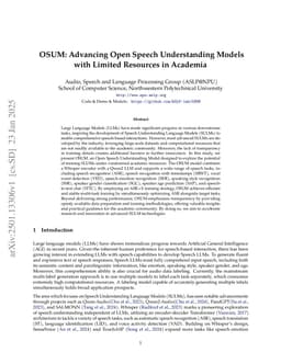 OSUM: Advancing Open Speech Understanding Models with Limited Resources in Academia