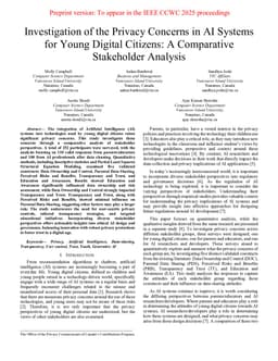 Investigation of the Privacy Concerns in AI Systems for Young Digital Citizens: A Comparative Stakeholder Analysis