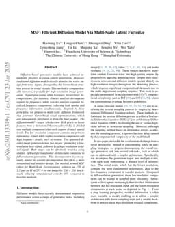 MSF: Efficient Diffusion Model Via Multi-Scale Latent Factorize