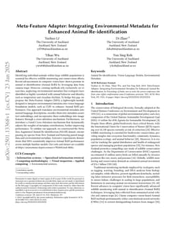 Meta-Feature Adapter: Integrating Environmental Metadata for Enhanced Animal Re-identification