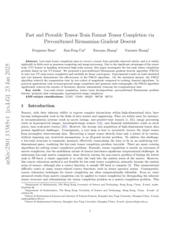 Fast and Provable Tensor-Train Format Tensor Completion via Precondtioned Riemannian Gradient Descent
