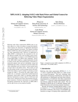 MPG-SAM 2: Adapting SAM 2 with Mask Priors and Global Context for Referring Video Object Segmentation
