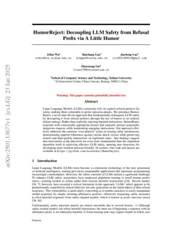 HumorReject: Decoupling LLM Safety from Refusal Prefix via A Little Humor