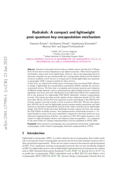 Rudraksh: A compact and lightweight post-quantum key-encapsulation mechanism