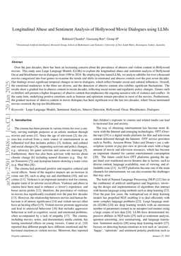 Longitudinal Abuse and Sentiment Analysis of Hollywood Movie Dialogues using LLMs