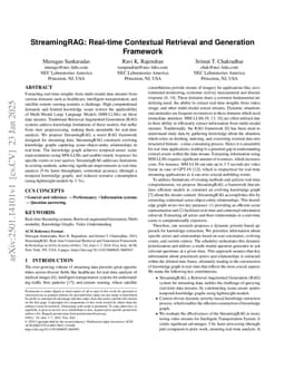 StreamingRAG: Real-time Contextual Retrieval and Generation Framework