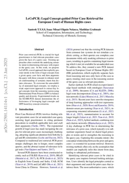 LeCoPCR: Legal Concept-guided Prior Case Retrieval for European Court of Human Rights cases