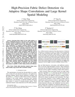 High-Precision Fabric Defect Detection via Adaptive Shape Convolutions and Large Kernel Spatial Modeling