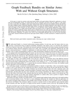 Graph Feedback Bandits on Similar Arms: With and Without Graph Structures